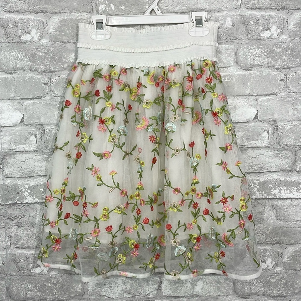 Wish By Anjee Embroidered Mesh Skirt